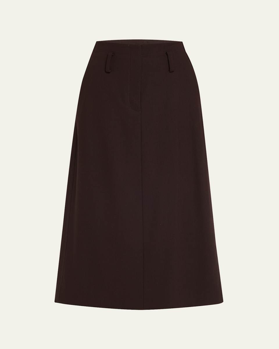 Milan Wool-Blend Midi Skirt